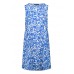 Betty Barclay - 1889 1965 Luchtig linnen kleed blauw wit print. Betty Barclay - 1889 1965 Luchtig linnen kleed blauw wit print.