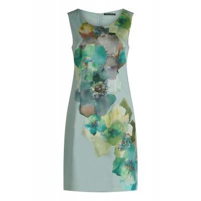 Betty Barclay - 1824 1830 Getailleerd stretch kleed water groen print.