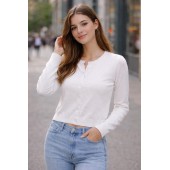 Koralline - PE26-606 Bianco -  witte gilet met ronde hals.