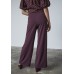 Sister Point - Glut-pa.a deep bordeaux wijde broek stretch