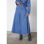 Sister Point - Osla-sk1 lange jeans rok uitgaand model.