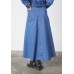 Sister Point - Osla-sk1 lange jeans rok uitgaand model. Sister Point - Osla-sk1 lange jeans rok uitgaand model.