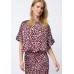 Sister Point - Gufo-Top1 Pof top in roze bordeaux luipaard print. Sister Point - Gufo-Top1 Pof top in roze bordeaux luipaard print.