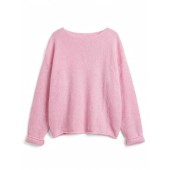 Mika elles - 22108 Roze Losse trui recht model boothals roze