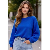 Mika elles - 22220 2196- Losse warme trui in hoog blauw.