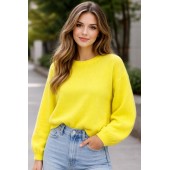 Mika elles - 22220 Fulu - Losse warme trui in geel.
