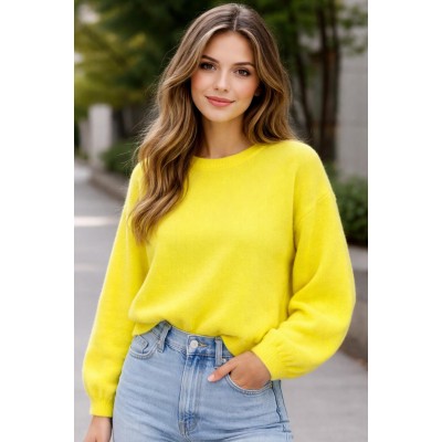 Mika elles - 22220 Fulu - Losse warme trui in geel.