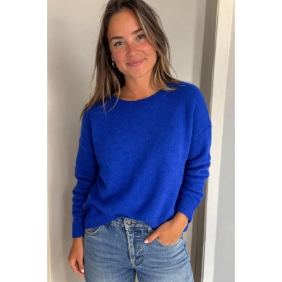 Mika elles - 2225-Blu Losse pull ronde hals. Mika elles - 2225-Blu Losse pull ronde hals.