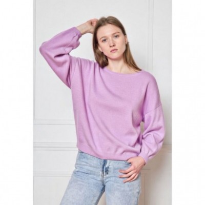 Mika elles - 2225-Gligine Losse pull in lila met ronde hals. Mika elles - 2225-Gligine Losse pull in lila met ronde hals.