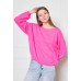 Mika elles - 2225-Fuxia Losse pull fuxia roze met ronde hals.