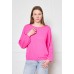 Mika elles - 2225-Fuxia Losse pull fuxia roze met ronde hals.