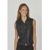 Sister Point - Daza-ve zwarte bodywarmer in mooi nep-leer.