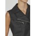 Sister Point - Daza-ve zwarte bodywarmer in mooi nep-leer.