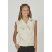 Sister Point - Daza-ve Ecru bodywarmer in mooi nep-leer.