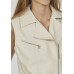 Sister Point - Daza-ve Ecru bodywarmer in mooi nep-leer.