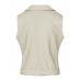 Sister Point - Daza-ve Ecru bodywarmer in mooi nep-leer.