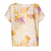 Xandres -  Hozanne Losse bloes tie dye print beige geel lila.
