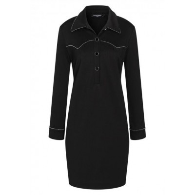 Ana Alcazar - 048082-2972 Zwart kleed met friedels
