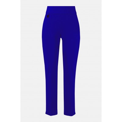 Joseph Ribkoff - 144092F24 Hoog blauwe stretch broek elastische taille.