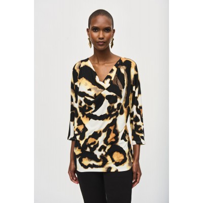 Joseph Ribkoff - 243310 Losse bloes print luipaard tinten.