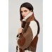 Joseph Ribkoff - 243928 Half lange gilet mantel in bruin tinten.