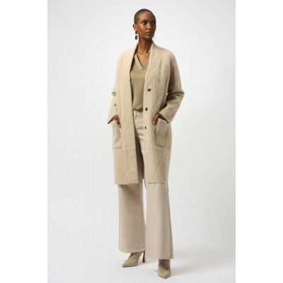Joseph Ribkoff - 253955 Zachte beige stretch mantel.