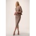 Joseph Ribkoff - 254732 Twinset beige geribbelde structuur.