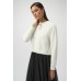 Joseph Ribkoff - 254955 Korte zachte witte gilet met strikje.