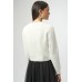 Joseph Ribkoff - 254955 Korte zachte witte gilet met strikje.