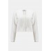 Joseph Ribkoff - 254955 Korte zachte witte gilet met strikje.