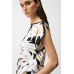 Joseph Ribkoff - 261162 losse bloes print wit zwart bruin geel.