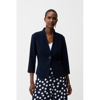 Joseph Ribkoff - 261173 Donker blauwe basis blazer 1 knop.
