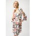 Joseph Ribkoff - 261258 Los kleed print roze beige zwart wit.