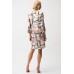 Joseph Ribkoff - 261258 Los kleed print roze beige zwart wit.