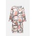 Joseph Ribkoff - 261258 Los kleed print roze beige zwart wit.