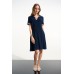 Joseph Ribkoff - 261614 sportief kort blauw polo kleedje.