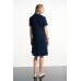 Joseph Ribkoff - 261614 sportief kort blauw polo kleedje.