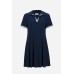 Joseph Ribkoff - 261614 sportief kort blauw polo kleedje.