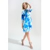 Joseph Ribkoff - 261728 Los kleed print wit blauw 3/4 mouwen.