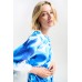 Joseph Ribkoff - 261728 Los kleed print wit blauw 3/4 mouwen.
