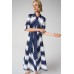Joseph Ribkoff - 2612936 Half lang hemdkleed wit jeans gestreept.