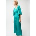 Joseph Ribkoff - 261962 Lang kleed korte mouwen turquoise.