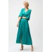 Joseph Ribkoff - 261962 Lang kleed korte mouwen turquoise.