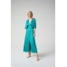 Joseph Ribkoff - 261962 Lang kleed korte mouwen turquoise.