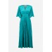 Joseph Ribkoff - 261962 Lang kleed korte mouwen turquoise.