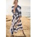 Joseph Ribkoff - 2612936 Half lang hemdkleed wit jeans gestreept.