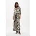 Joseph Ribkoff - 262193 Luchtige bloes print ecru donker bruin zwart.