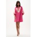 Joseph Ribkoff - 262911 Kort roze kleed beige bloem.