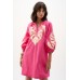 Joseph Ribkoff - 262911 Kort roze kleed beige bloem.