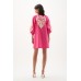 Joseph Ribkoff - 262911 Kort roze kleed beige bloem.